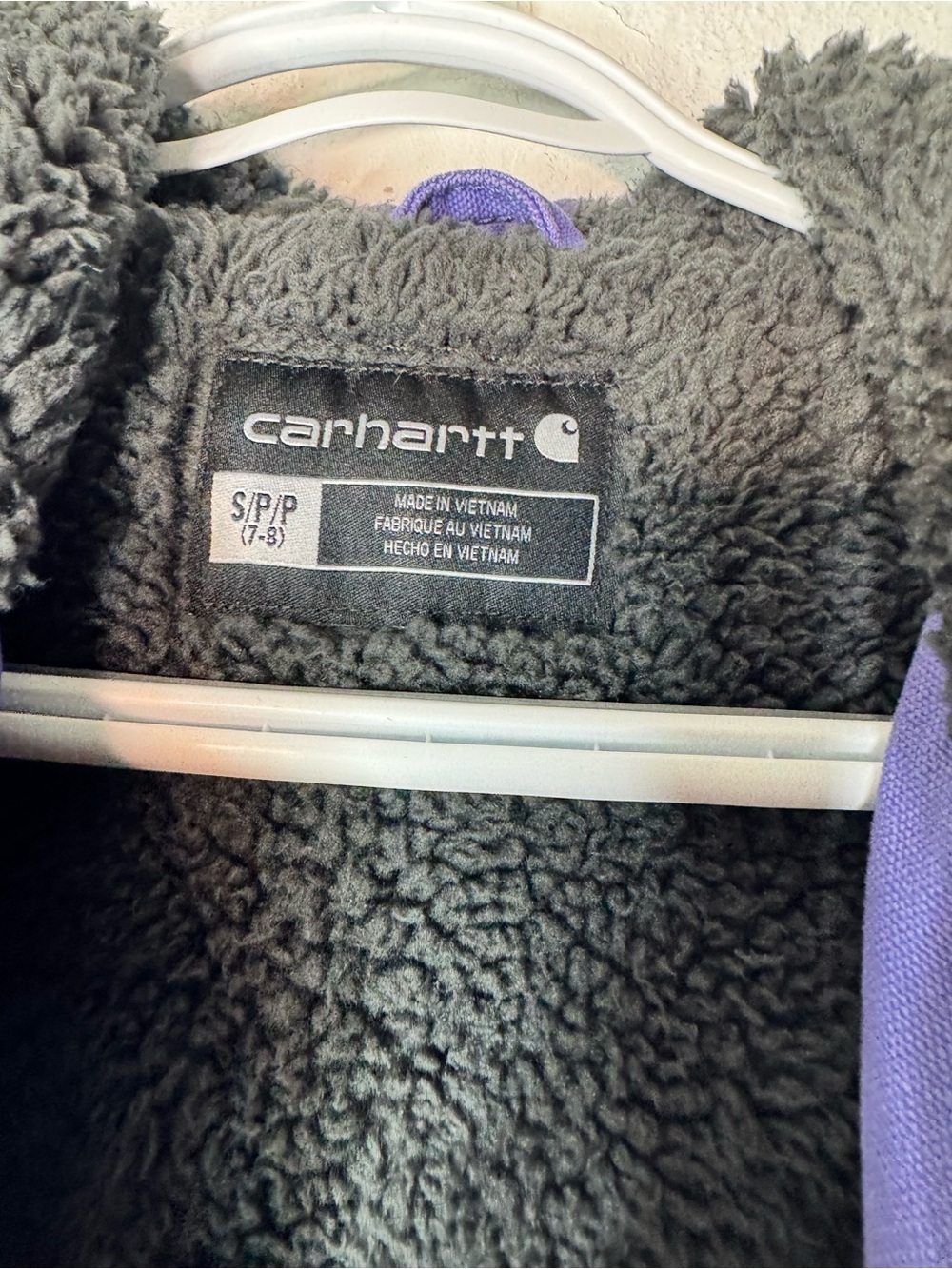 Purple youth small 7/8 Carhartt coat - Picture 2 of 3